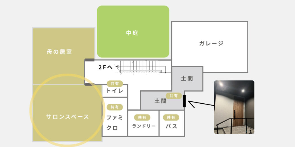 美容サロン併設間取り